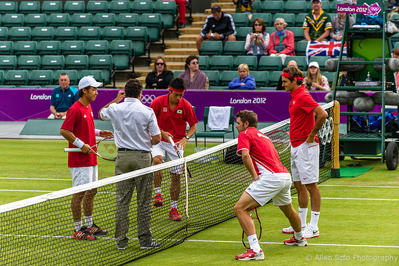 Go Soeda, Kei Nishikori (Japan), Stanislas Wawrinka, Roger Feder