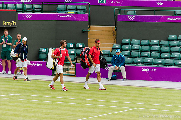 Go Soeda (Japan), Stanislas Wawrinka, Roger Federer (Switzerland