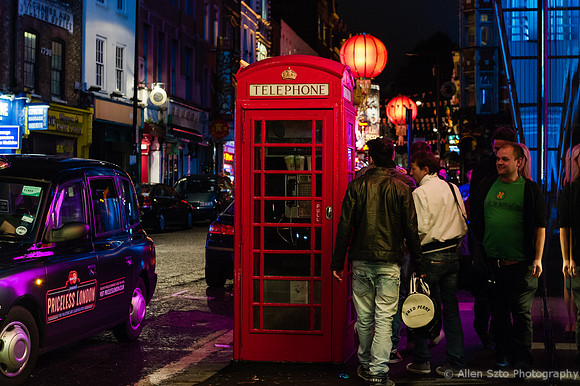 The iconic red telephone booth