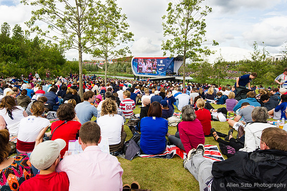 Fans at Park Live watching the large screens